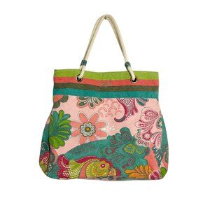 O’Neill Vintage Multicolor Canvas Floral Beach Bag Tote